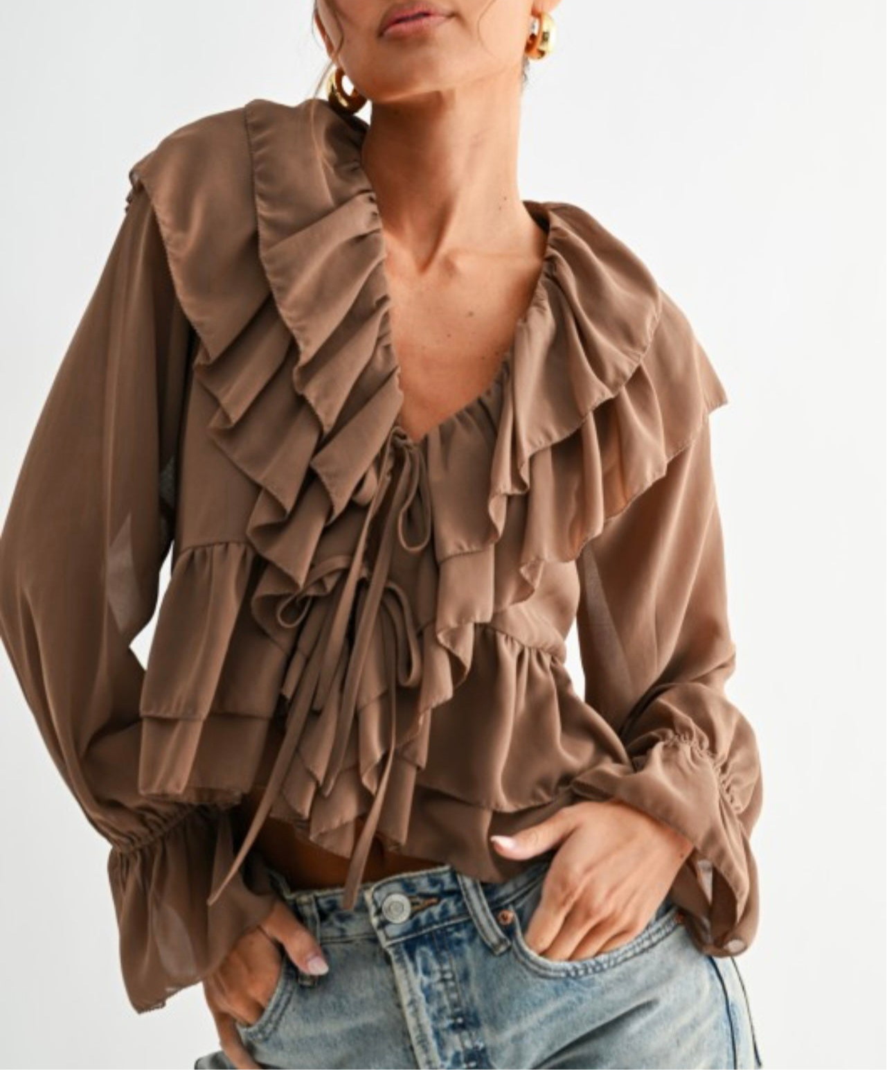 BOHO RUFFLE BLOUSE