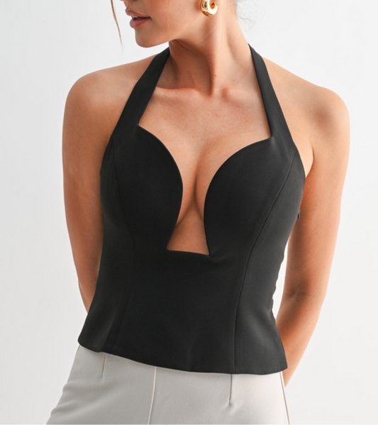 SCULPTED HALTER TOP