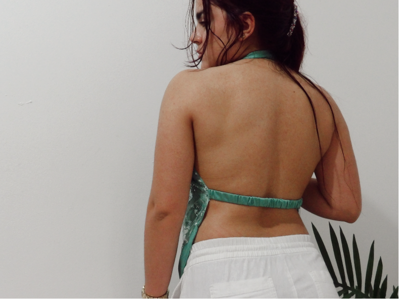 GLITTER AQUA TOP